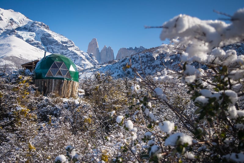 ecocamp patagonia in winter