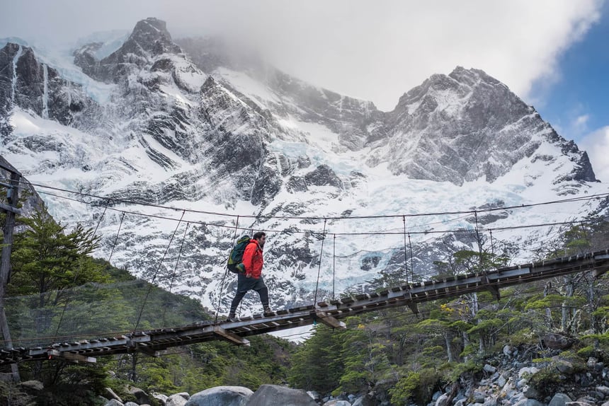 Hiking in French Valley in Torres del Paine