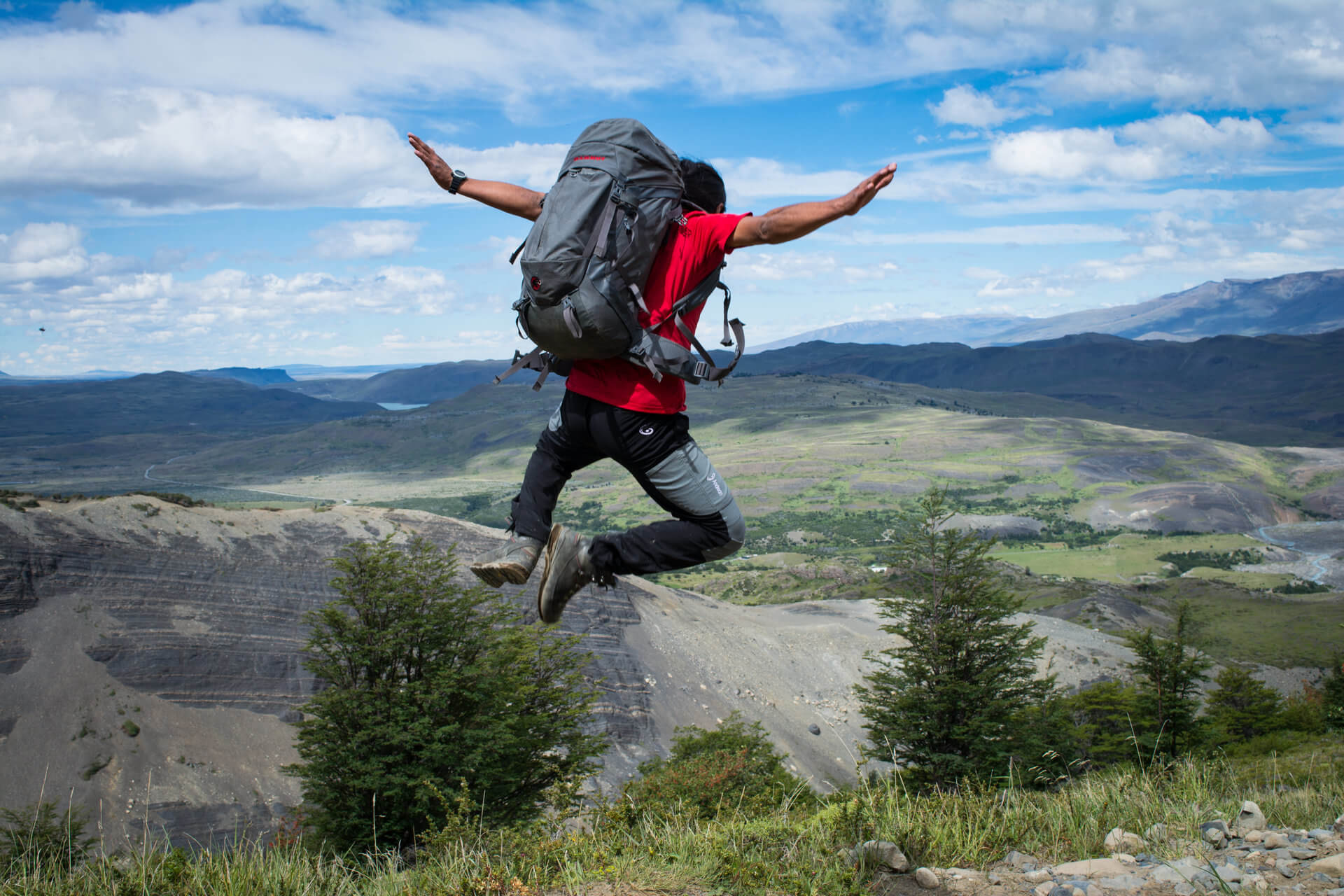 Jumping in Torres del Paine