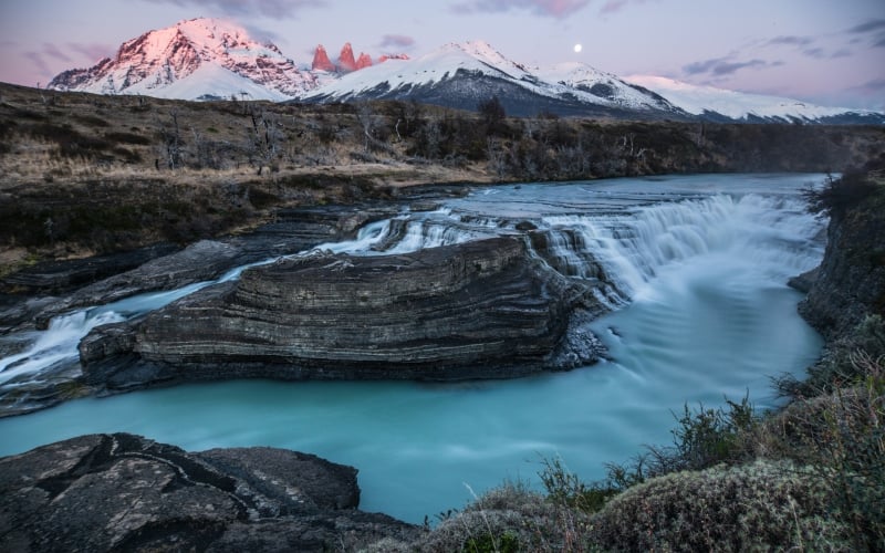 Cascada Paine in Torres del Paine