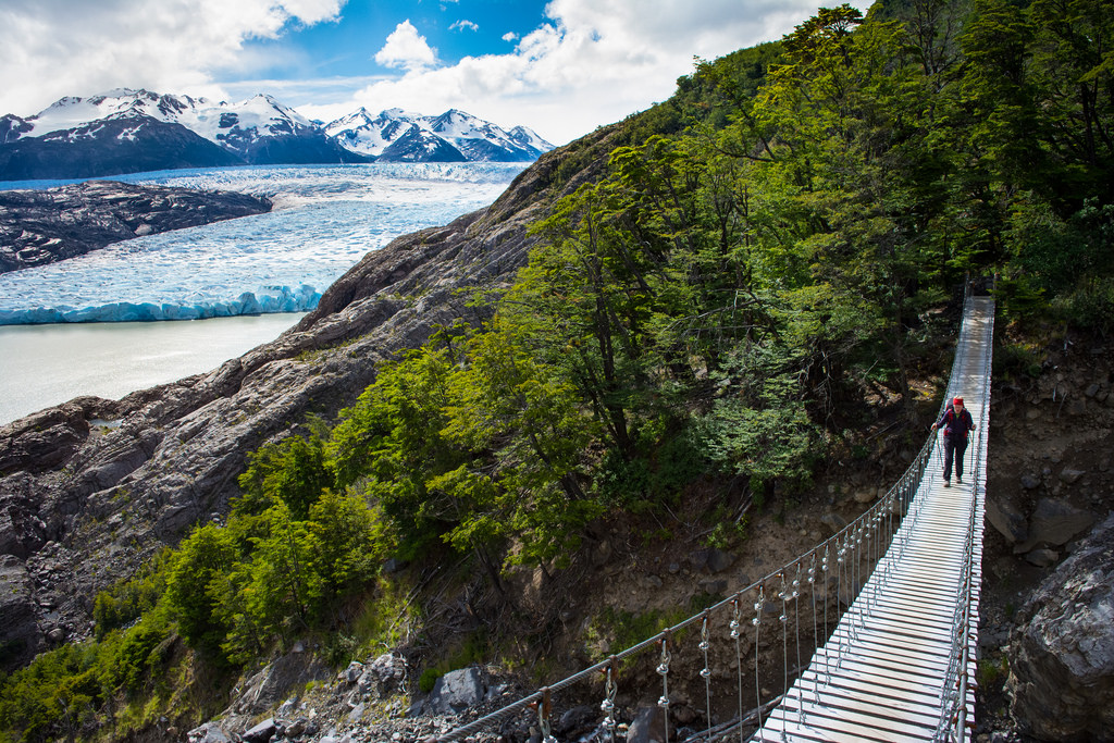 Torres del Paine O Trek hanging bridge