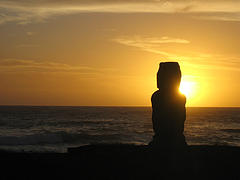 sunset on Easter Island