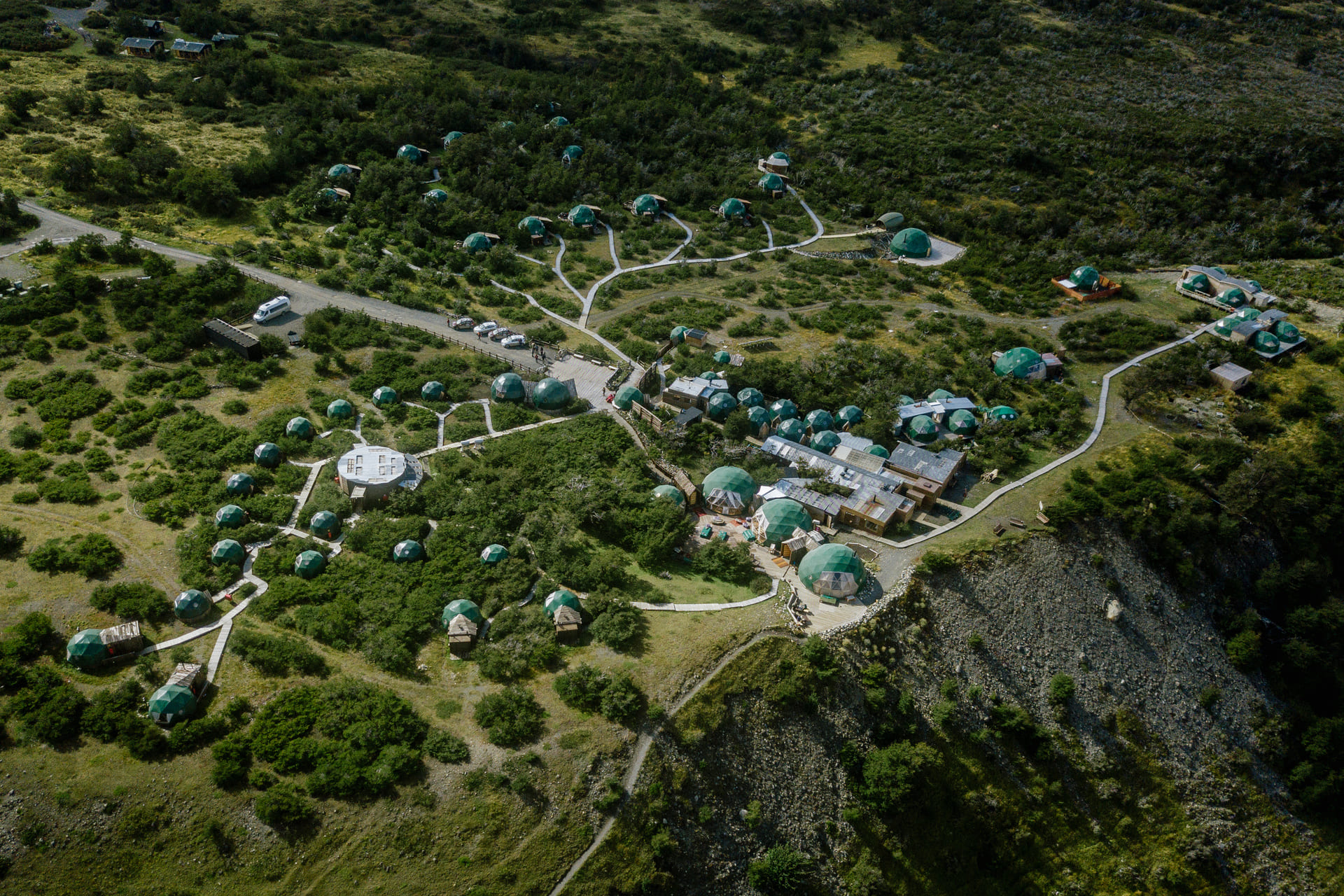 Drone EcoCamp Patagonia