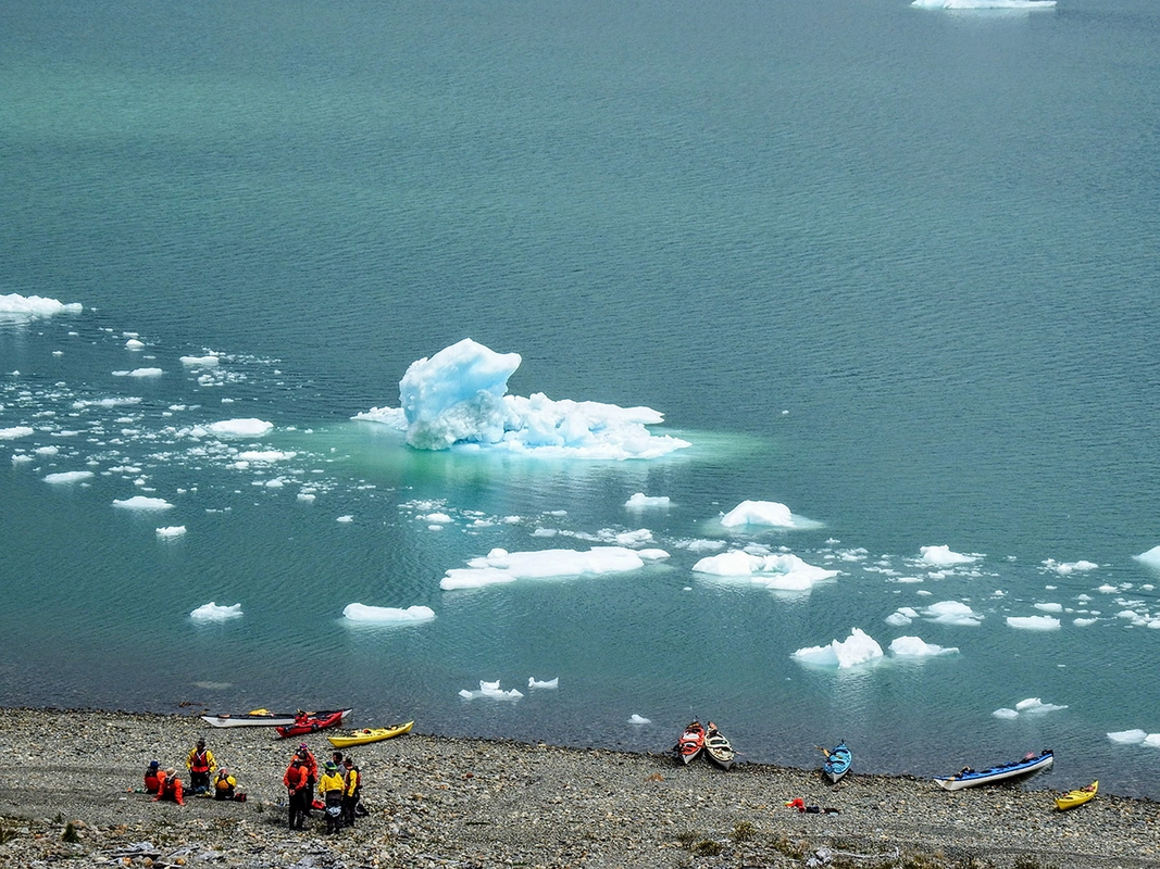 Sea Kayaking Near Glaciers in Patagonia
